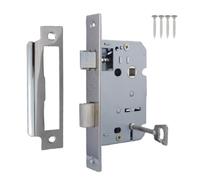 Betley Butterfly 3 Lever Mortice Sash Lock with Key, Nickel Plated, Bolt Through Reversible, 64mm, Metal, for Gates, Sheds and Doors