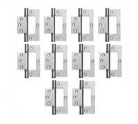 Betley Butterfly 4" Hinges Stainless Steel Ball Bearing Flush Cupboard Door Fitting Chrome - 100mm - Satin - 5 Pairs