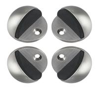 Betley Butterfly 4X Oval Door Stop Satin Nickel Floor-Mounted Rubber Door Stop To Protect Walls - 23mm