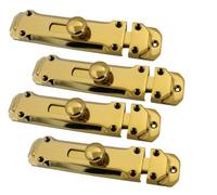 Betley Butterfly 6" Inch 4 Pairs Flat Bolt Tower Door Bolt Latch Brass