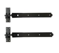 Betley Butterfly Adjustable Black Hook And Band Gate Hinge Heavy Duty Pair - 12In
