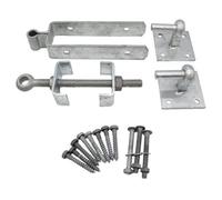 Betley Butterfly Adjustable Double Strap Field Gate Hinge Hook Plates Set - Galvanised 12 Inch 300mm