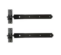 Betley Butterfly Adjustable Gate Hinges Pair 350mm 14" Black Heavy Duty Hook And Band Stable