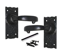 Betley Butterfly Antique Black Cast Iron Door Handles 4" Latch Vintage Cottage Country Handles