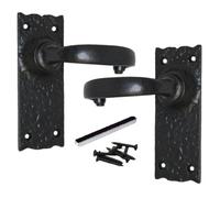 Betley Butterfly Antique Black Cast Iron Door Handles 5" Latch Vintage Cottage Country Handles