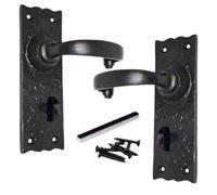 Betley Butterfly Antique Black Cast Iron Door Handles 6" Bathroom Vintage Cottage Country Handles