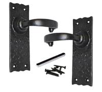 Betley Butterfly Antique Black Cast Iron Door Handles 6" Latch Vintage Cottage Country Handles