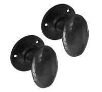 Betley Butterfly Antique Black Oval Mortice Door Knob Set, Cast Iron Traditional Rustic Door Handles
