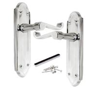 Betley Butterfly Ashford Door Handles Latch, Pair Chrome 168mm x 47mm Backplate, Vic Scroll Lever Handle for Interior Wooden Doors (Latch Handles, 1, Pairs)