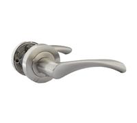 Betley Butterfly Astrid Door Handles Latch Twist Lever on Rose, Satin 120mm, Internal Wooden Doors Handle Set