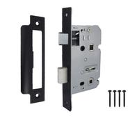 Betley Butterfly Bathroom Mortice Lock Matt Black Sashlock 2.5" 64mm Bolt Through Reversable Bath Door