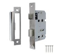 Betley Butterfly Bathroom Mortice Lock Nickel Sashlock 2.5" 64mm Bolt Through Reversable Bath Door