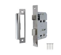 Betley Butterfly Bathroom Mortice Sashlock Bolt Through Reversable Bath Door Case Depth 2.5 Inch 64mm - Finish Nickle Plated