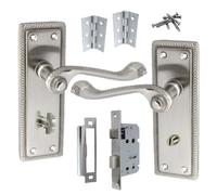 Betley Butterfly Bathroom Satin Door Handle Quality Georgian Rope Bath Handles Latch & Hinges