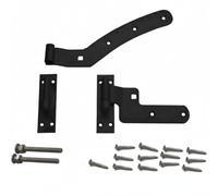 Betley Butterfly Black 12 inch Curved Rail Gate Hinge Kit - Left-Handed