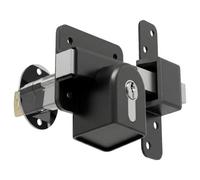 Betley Butterfly Black 316 Stainless Steel Long Throw Euro Gate Lock - Double Locking, Keyed Both Sides - 70mm