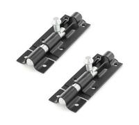 Betley Butterfly Black Aluminium Tower Bolt Gate Door Shed Latch Locks 2 Pack - 6 Inch