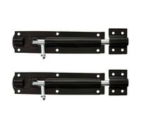 Betley Butterfly Black Aluminium Tower Bolt Gate Door Shed Latch Locks 2 Pack - 8 Inch