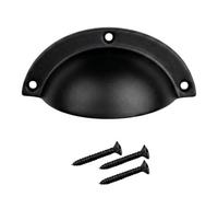 Betley Butterfly Black Antique Cast Iron Cup Pull Handle - Internal Lever Door Furniture - Round