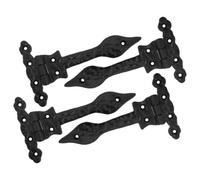 Betley Butterfly Black Antique Cast Iron Leaf Tee Hinges, 6" Rustic Vintage 155mm X 90mm, 2 Pairs