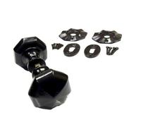 Betley Butterfly Black Antique Cast Iron Rim Door Knob Set - Internal Mortice Door Furniture - Octagonal