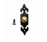 Betley Butterfly Black Antique Fleur De Lys Door Bell Push 120mm X 30mm