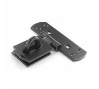 Betley Butterfly Black Vertical T-Shape Locking Bar Hasp & Staple 6"