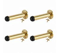 Betley Butterfly Brass Finish Door Stop Straight Long Wall Mount Skirting Board Rubber Stop - 76mm - Pack Of 4