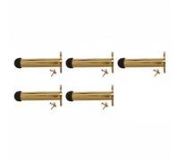 Betley Butterfly Brass Finish Door Stop Straight Long Wall Mount Skirting Board Rubber Stop - 76mm - Pack Of 5
