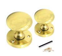 Betley Butterfly Brass Polished Mortice Sprung Door Knob Set Pack Pair Round Victorian Door Knobs 56mm