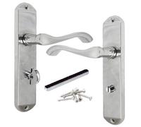 Betley Butterfly Cadenza Door Handles On Backplate Chrome Scroll Bathroom Lock Handle - 178mm X 38mm