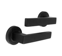 Betley Butterfly Cafri Door Handle Modern Matt Black Rectangular Lever On Rose Internal Latch Handles