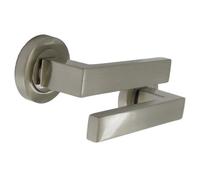 Betley Butterfly Cafri Door Handle Modern Satin Nickel Rectangular Lever On Rose Internal Latch Handles