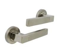 Betley Butterfly Cafri Line Door Handle Modern Satin Nickel Lever On Rose Internal Latch Doors Handles
