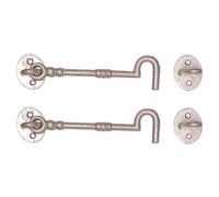 Betley Butterfly Cast Cabin Hook and Eye Latch, Silver, Galvanised, 200mm, Pack of 2