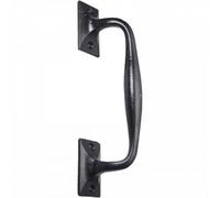 Betley Butterfly Cast Iron Black Antique Pull Handles Door Gate Shed & Fixings Rose Fleur Handle - Pub Style 240mm