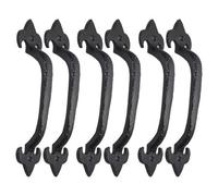 Betley Butterfly Cast Iron Black Antique Pull Handles Fleur De Lys Door Gate Shed With Fixings - 4" (100mm) - Pack Of 6