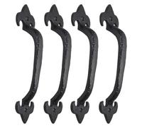 Betley Butterfly Cast Iron Black Antique Pull Handles Fleur De Lys Door Gate Shed With Fixings - 5" (130mm) - Pack Of 4