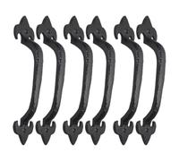 Betley Butterfly Cast Iron Pull Handle, Black, 150mm, Fleur De LYS, for Doors, Gates and Sheds with Fixings