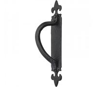 Betley Butterfly Cast Iron Pull Handle, Black, 265mm, Fleur de LYS, for Door, Gate and Shed