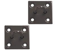 Betley Butterfly Chain Staple on 50mm Plate for Stable Tie Up, Black, Pack of 2