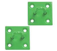 Betley Butterfly Chain Staple on 50mm Plate, Green, Stable Tie Up for Horse and Pony, Pack of 2