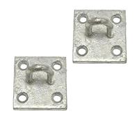 Betley Butterfly Chain Staple on 50mm Plate, Stable Tie Up for Horse and Pony, Silver, Pack of 2