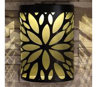 Betley Butterfly Curved Flower Solar Wall Panel Light, Hand Crafted Metal Garden Ornament, Home & Garden Decoration, Outdoor Solar Powered Wall Lights, 25.5 x 19cm