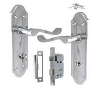 Betley Butterfly Door Handle Aluminium Chrome 168mm Scroll Lever for Opening and Closing Compatible Doors