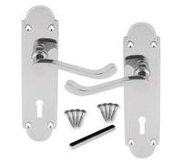 Betley Butterfly Door Handle Aluminium Chrome 169mm Scroll Lever for Opening and Closing Compatible Doors, Polished, 1 Pair