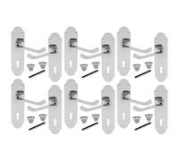 Betley Butterfly Door Handle Aluminium Chrome 169mm Scroll Lever for Opening and Closing Compatible Doors, 6 Pairs, Polished Finish