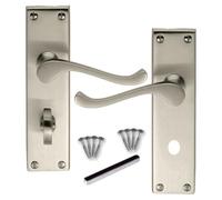 Betley Butterfly Door Handle Aluminium Satin 150 x 40mm Victorian Scroll Lever for Bath Lock