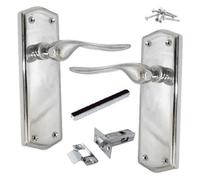 Betley Butterfly Door Handles Chrome Stellar Latch Set Shaped Backplate With Tubular Latch