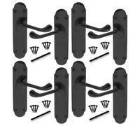 Betley Butterfly Door Handles Epsom Latch Black Nickel Victorian Scroll Lever 4 Pairs